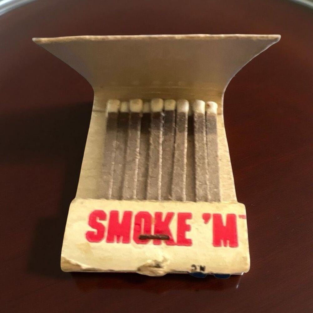 Vintage King Edward Cigars Smoke 'M Matchbook Unstruck Book Matches Rare Find